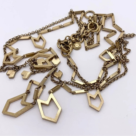 J. Crew Gold Double Strand Necklace - Picture 2 of 3